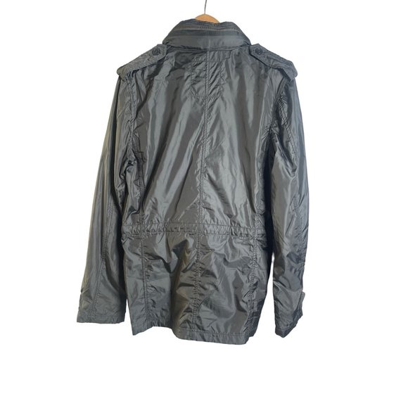 Alpha Industries Military Cage Gray Hooded Full Zip Flight Jacket Men Sz. S - Picture 2 of 8